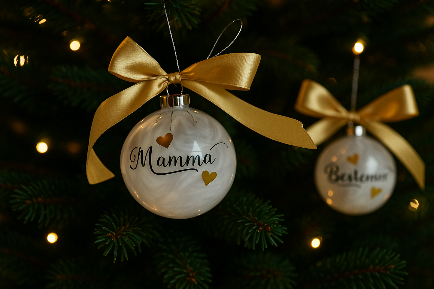 Personlig julekule i glass 8 cm