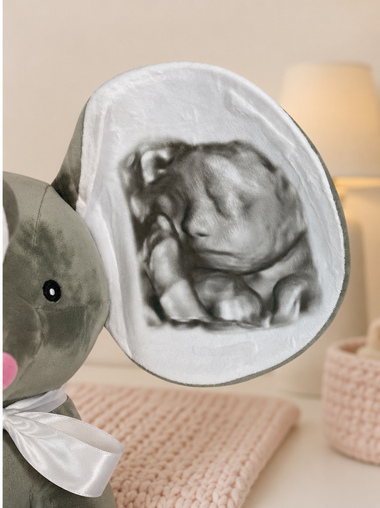 Personlig bamse- elefant med navn og motiv
