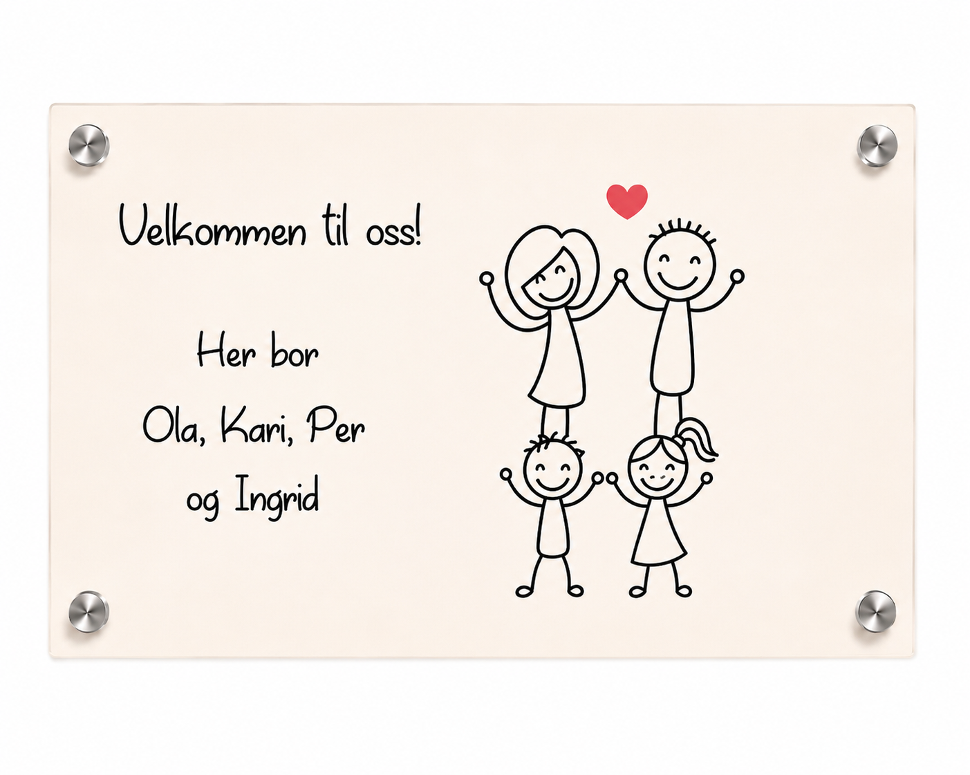 Personlig dørskilt i metall