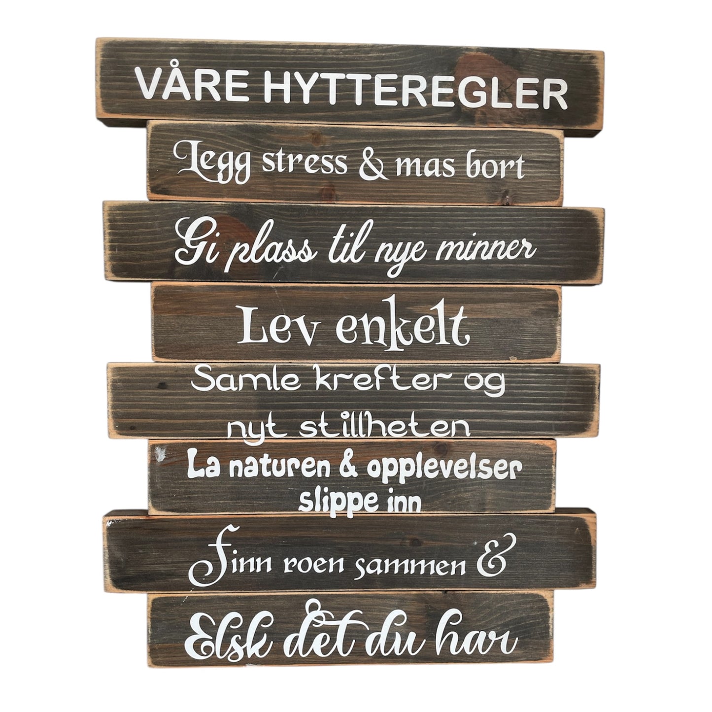 Hytteregler skilt til hytta – 39x31 cm – personlig