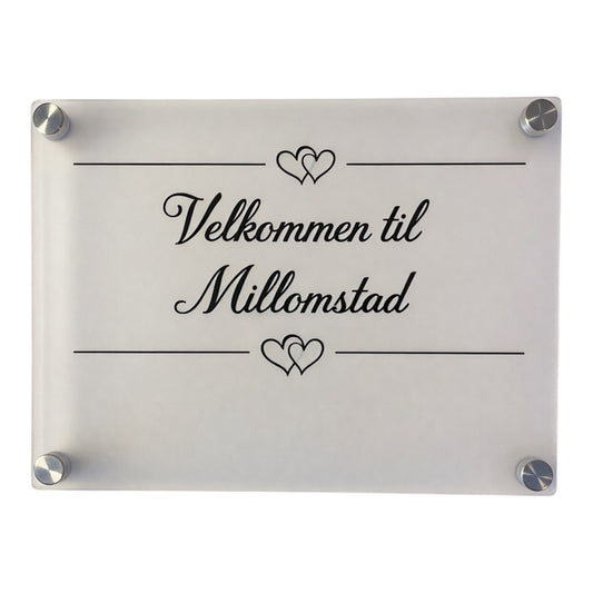 Personlig Dørskilt i Frostet Akryl - 20x15 cm