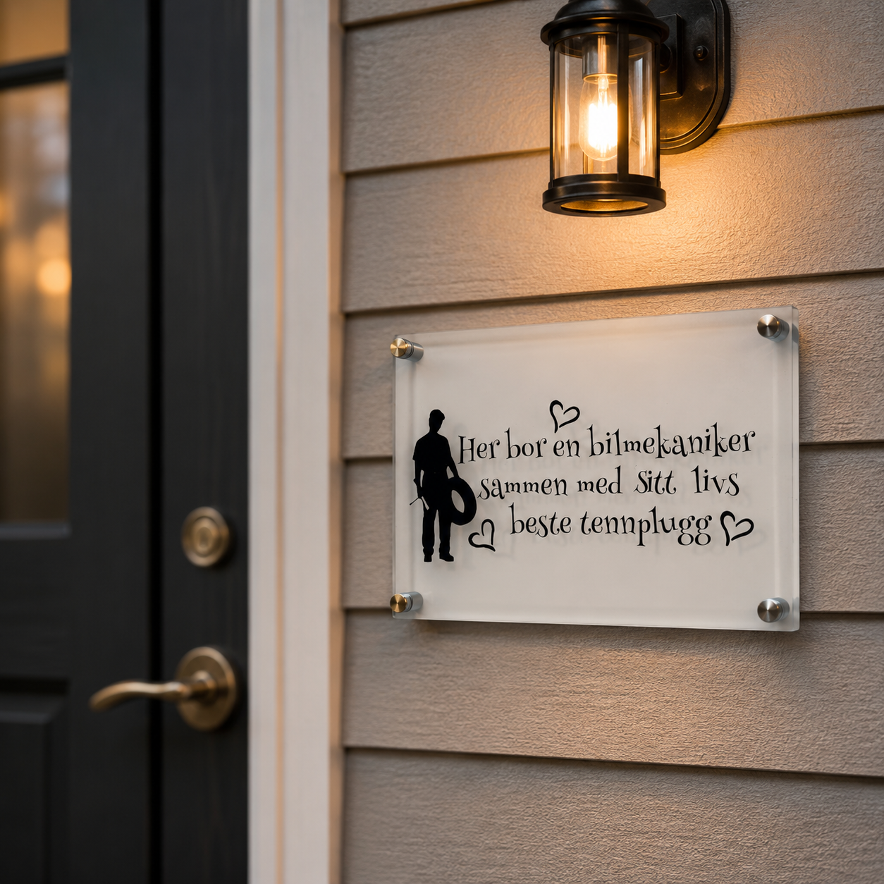 Humoristisk akrylskilt  –  gave til ulike yrker