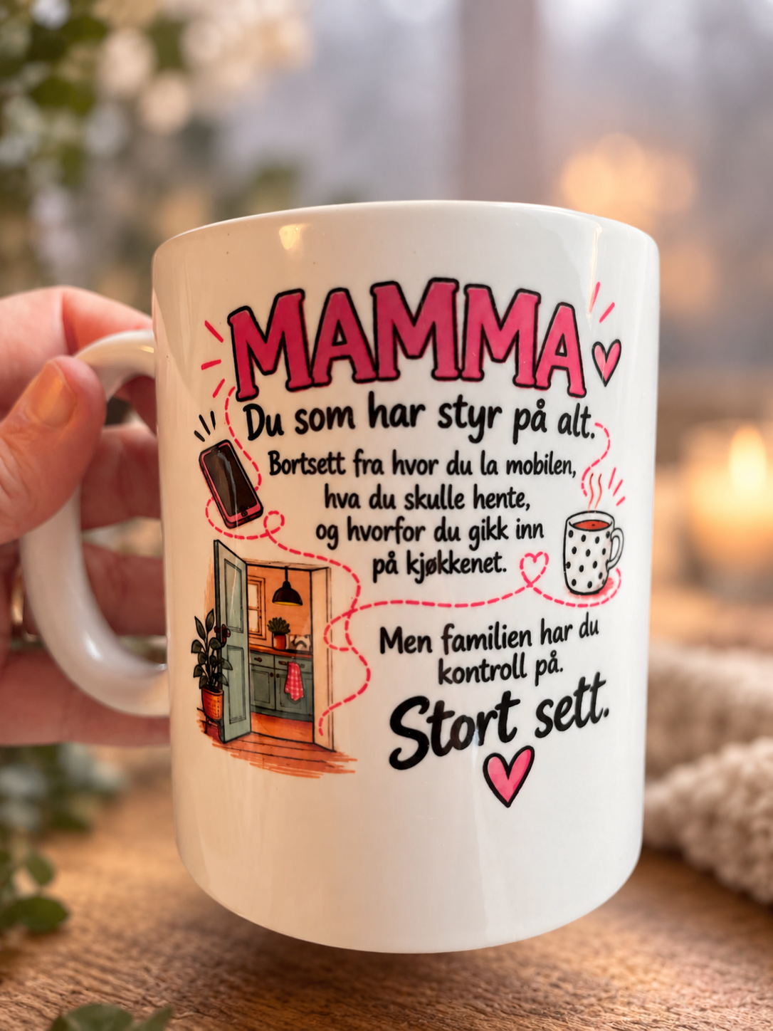 Personlig kopp til mamma og bonusmamma