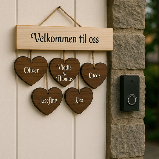 Dørskilt med hjerter