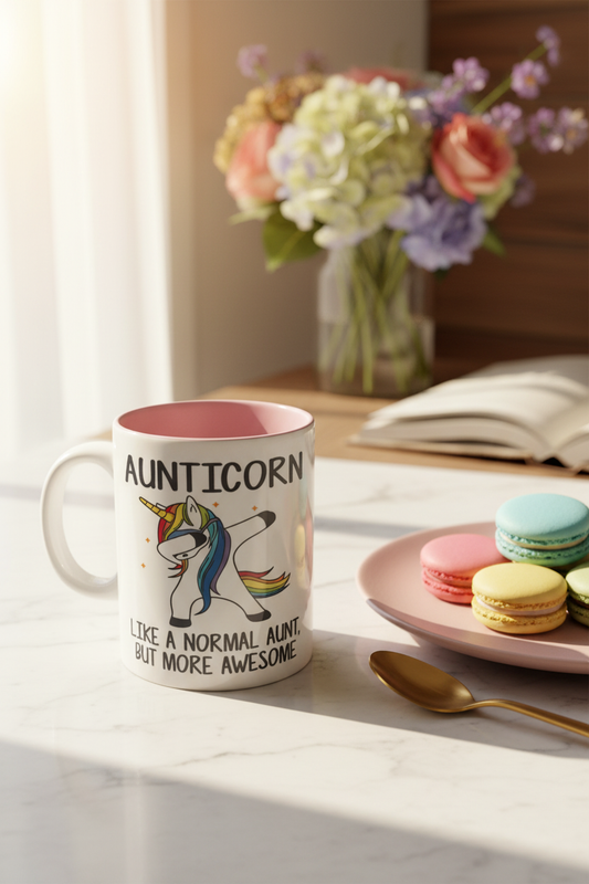 Tante kopp i keramikk med personlig tekst