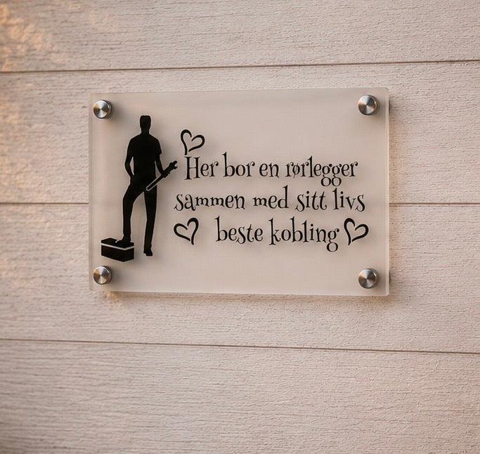 Humoristisk akrylskilt  –  gave til ulike yrker
