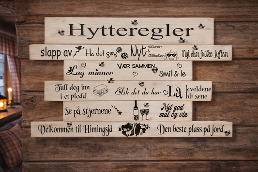 Stort hytteskilt i tre – personlig design