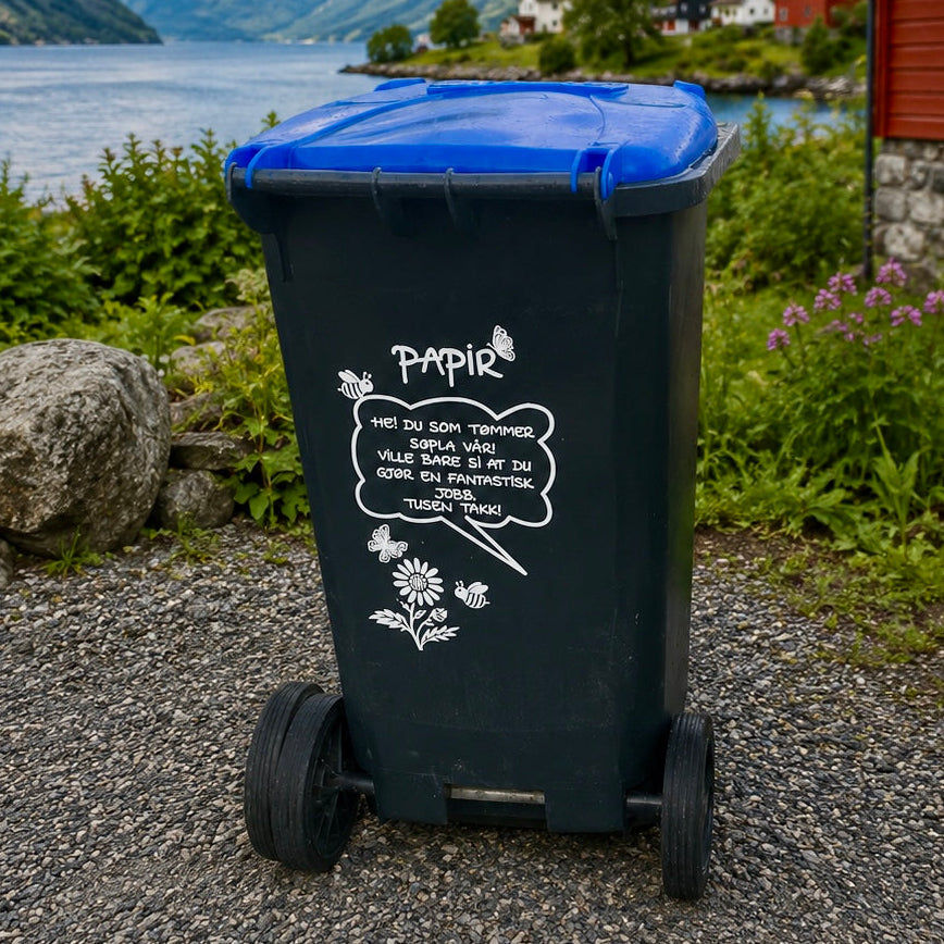 Merker til søppeldunker - koselig og morsomme design