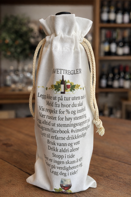Vinpose i solid materiale – 35x14 cm – med personlig tekst