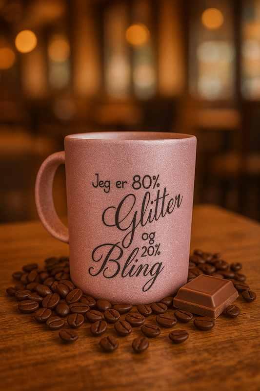 Glitterkopp med tekst