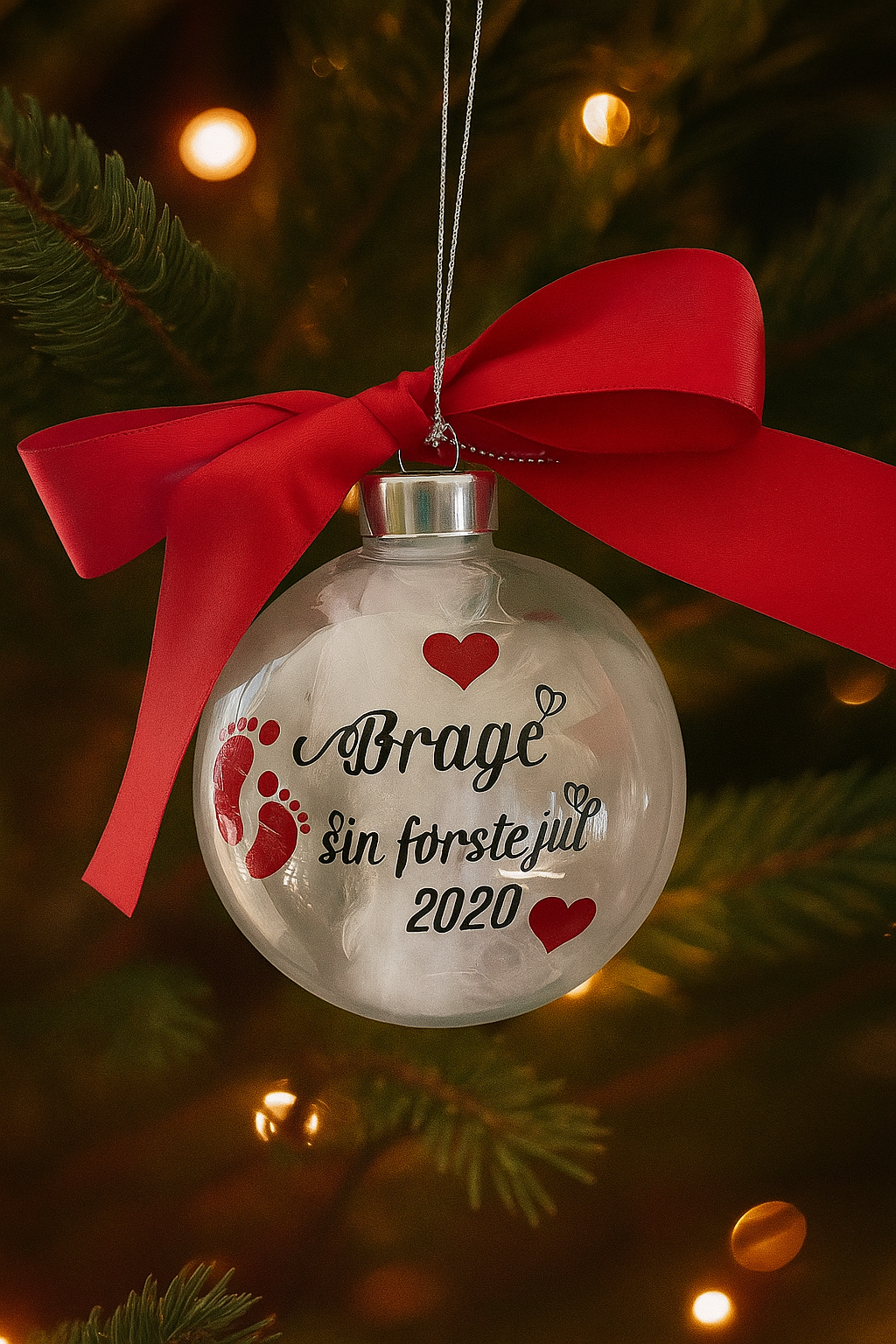 Julekule i glass, sin første jul