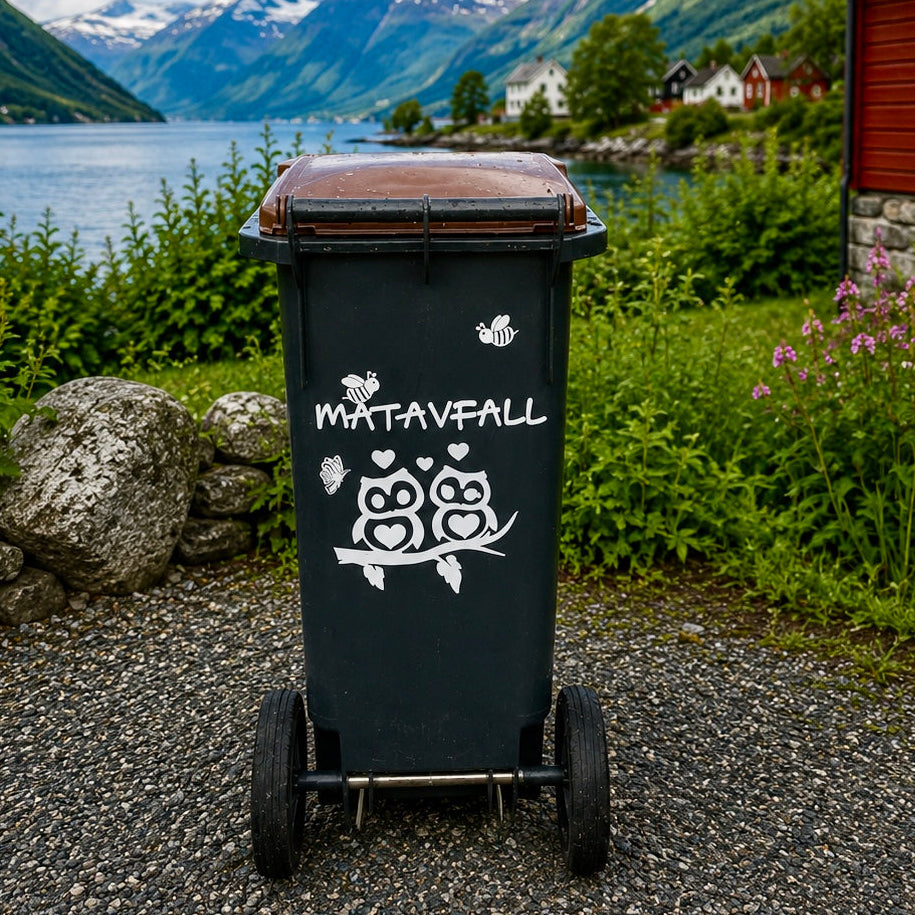 Merker til søppeldunker - koselig og morsomme design