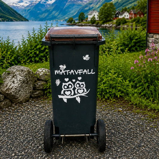 Merker til søppeldunker - koselig og morsomme design