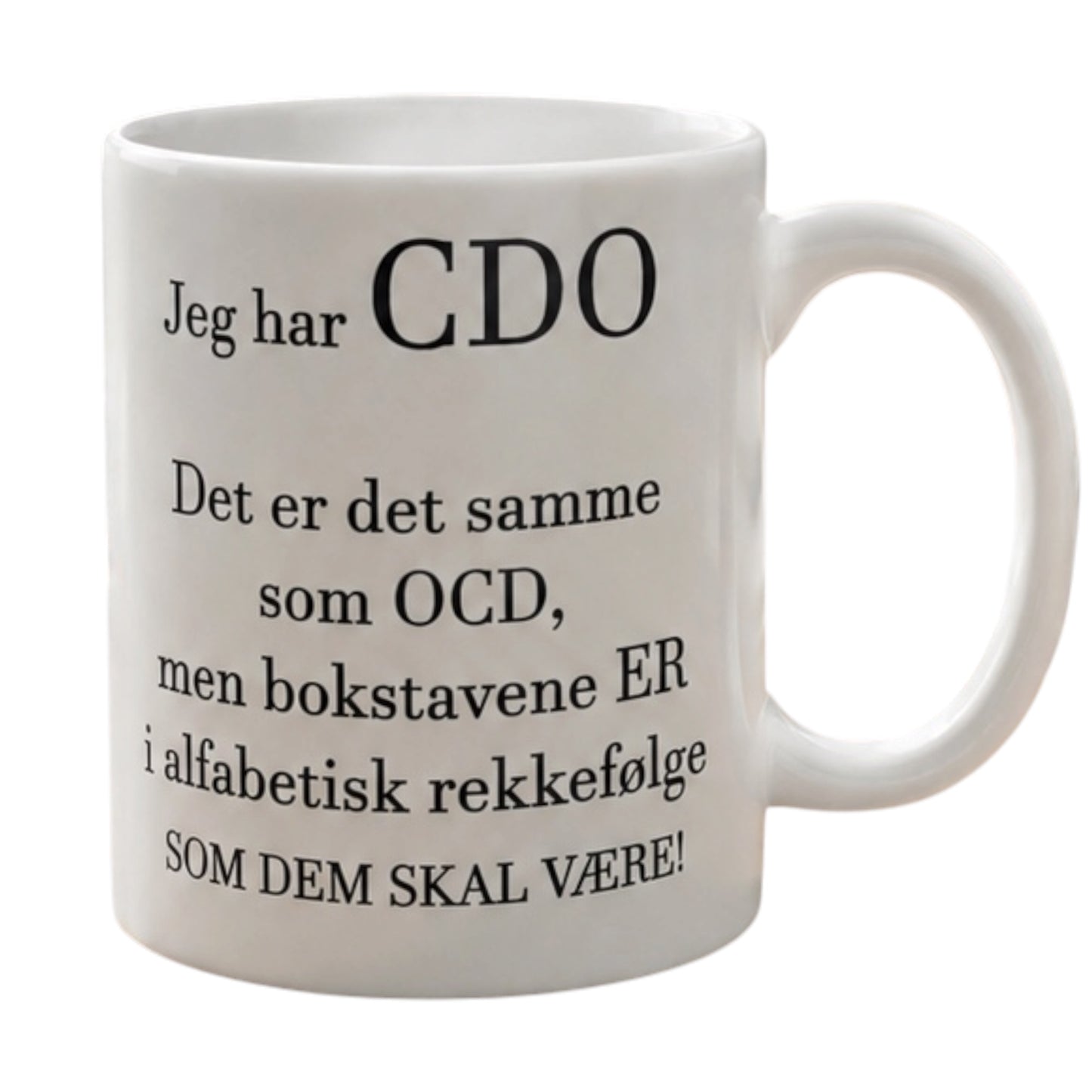 OCD-krus på norsk og engelsk – morsom gave
