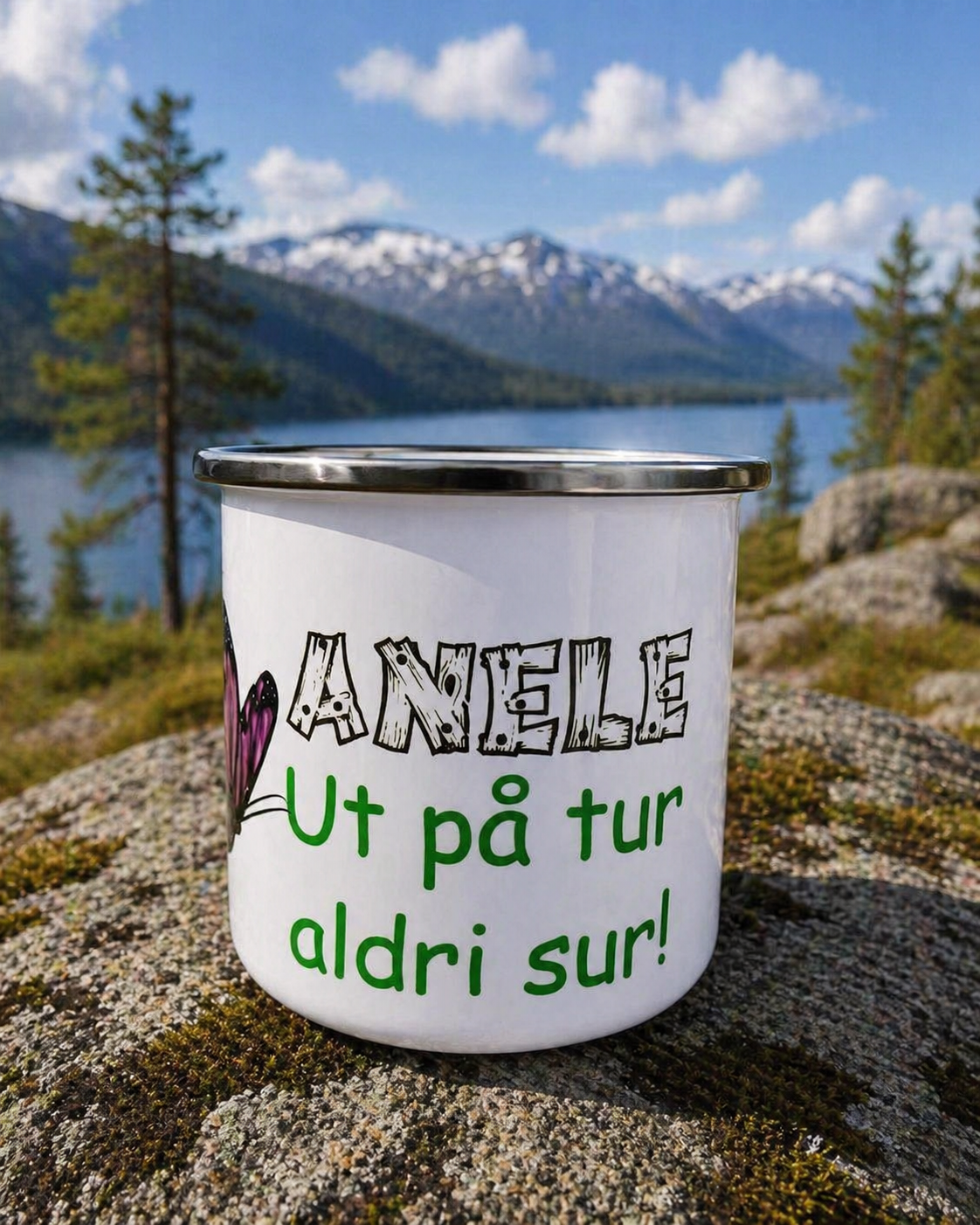 Personlig Emaljekopp - perfekt til barnhage og tur