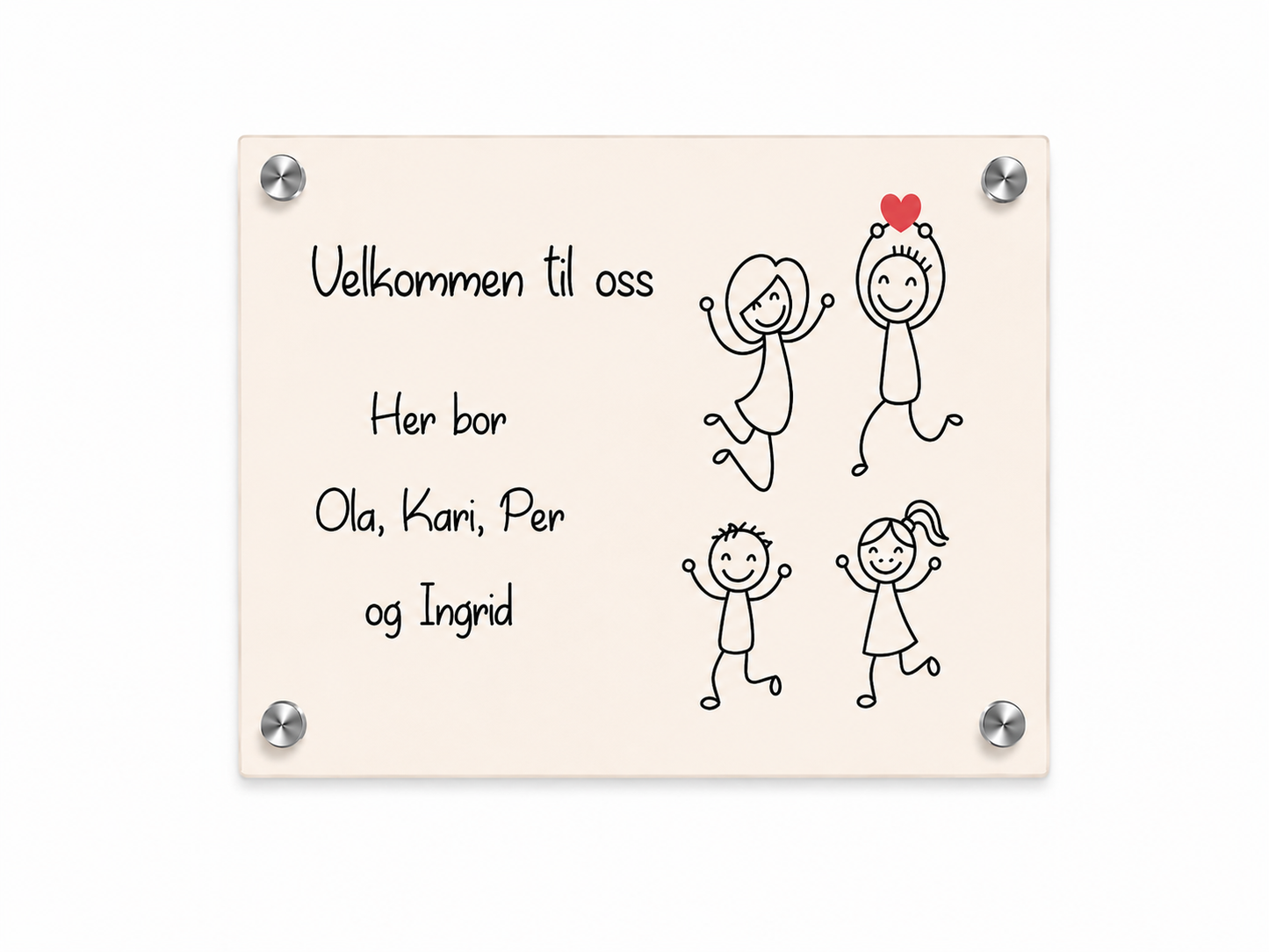 Personlig dørskilt i metall