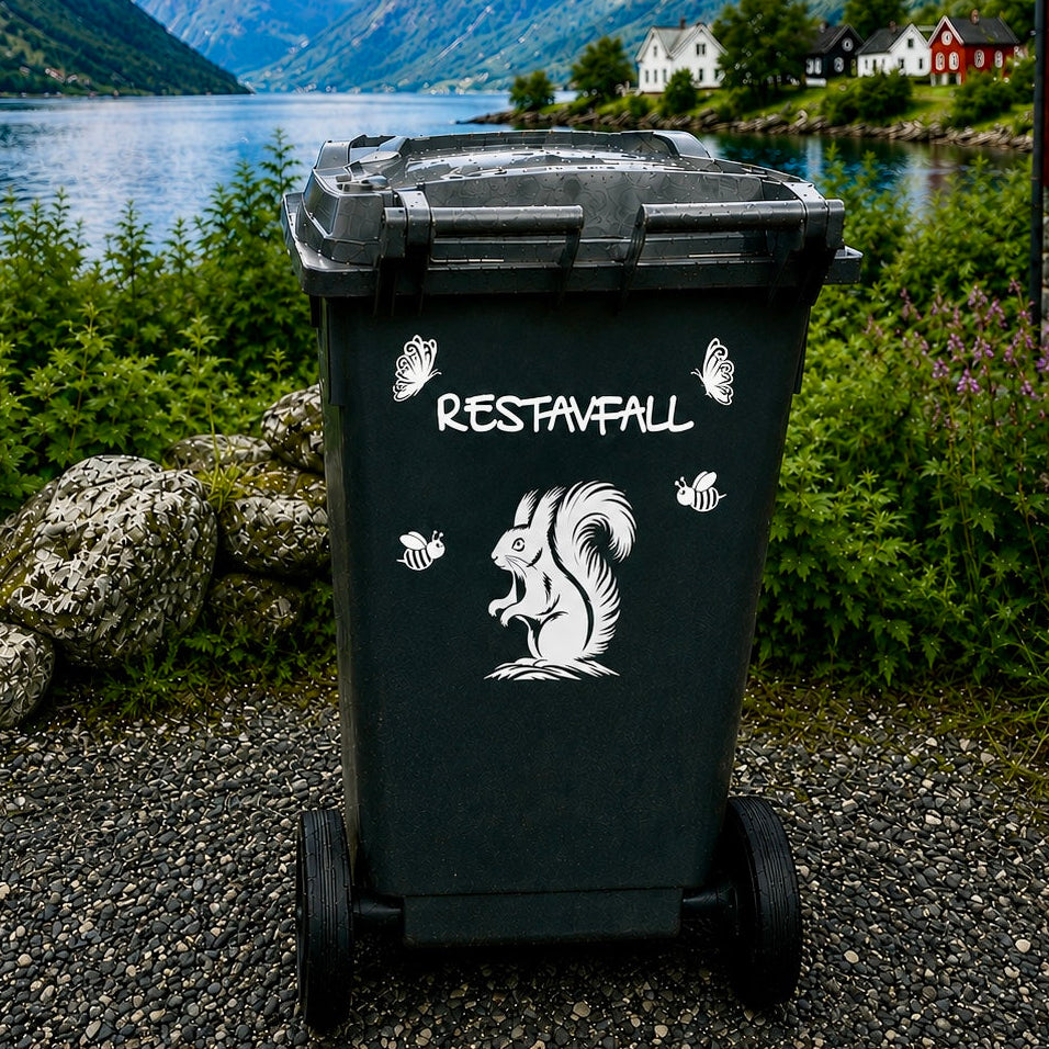 Merker til søppeldunker - koselig og morsomme design