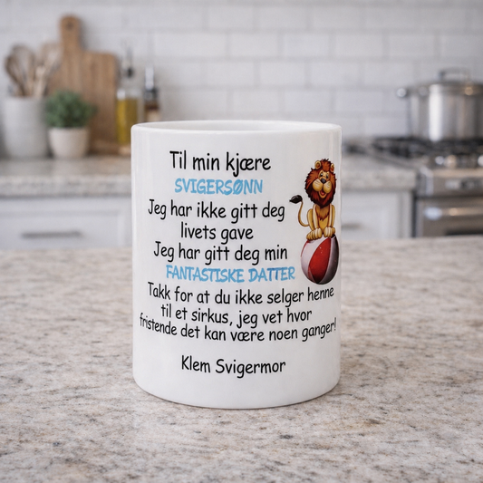 Krus til svigersønn eller svigerdatter – morsom gave