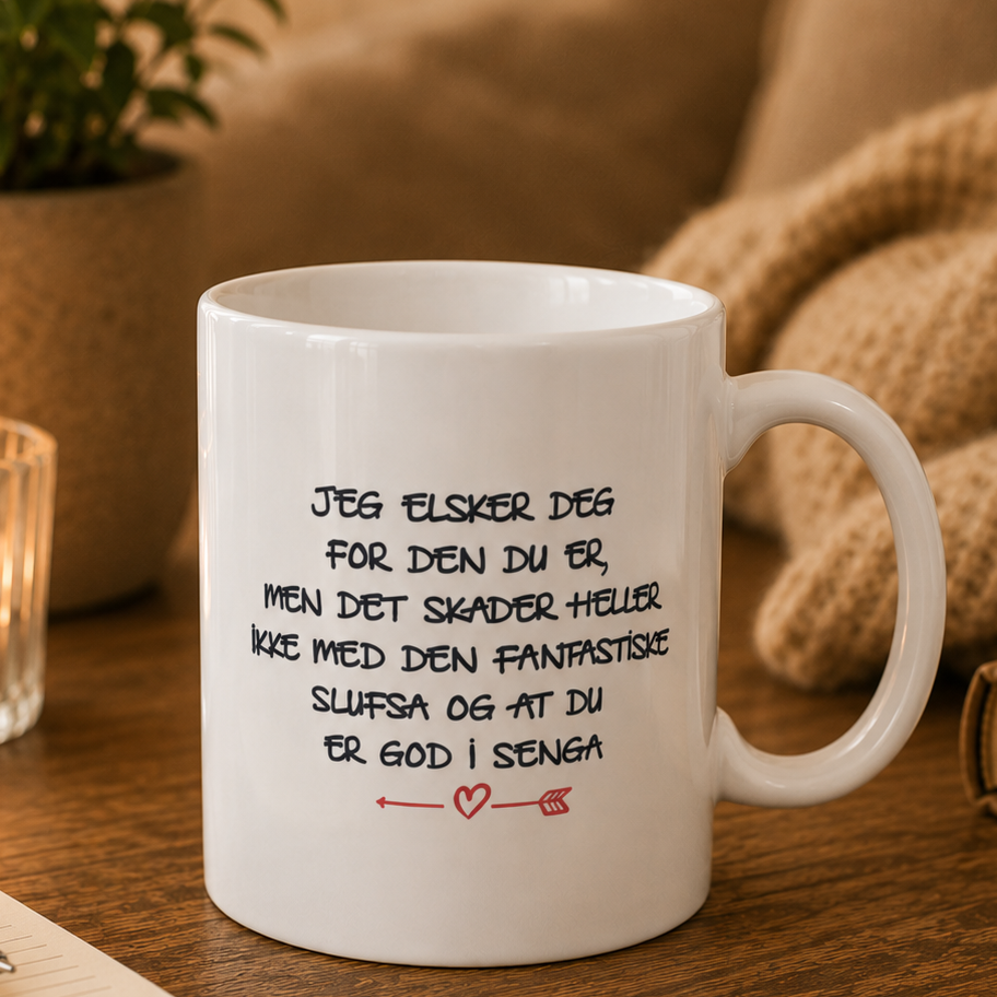 Morsomt kjærlighetskrus til han og henne – på kanten humor