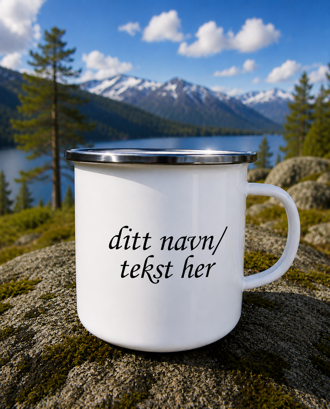 Emaljekopp med navn