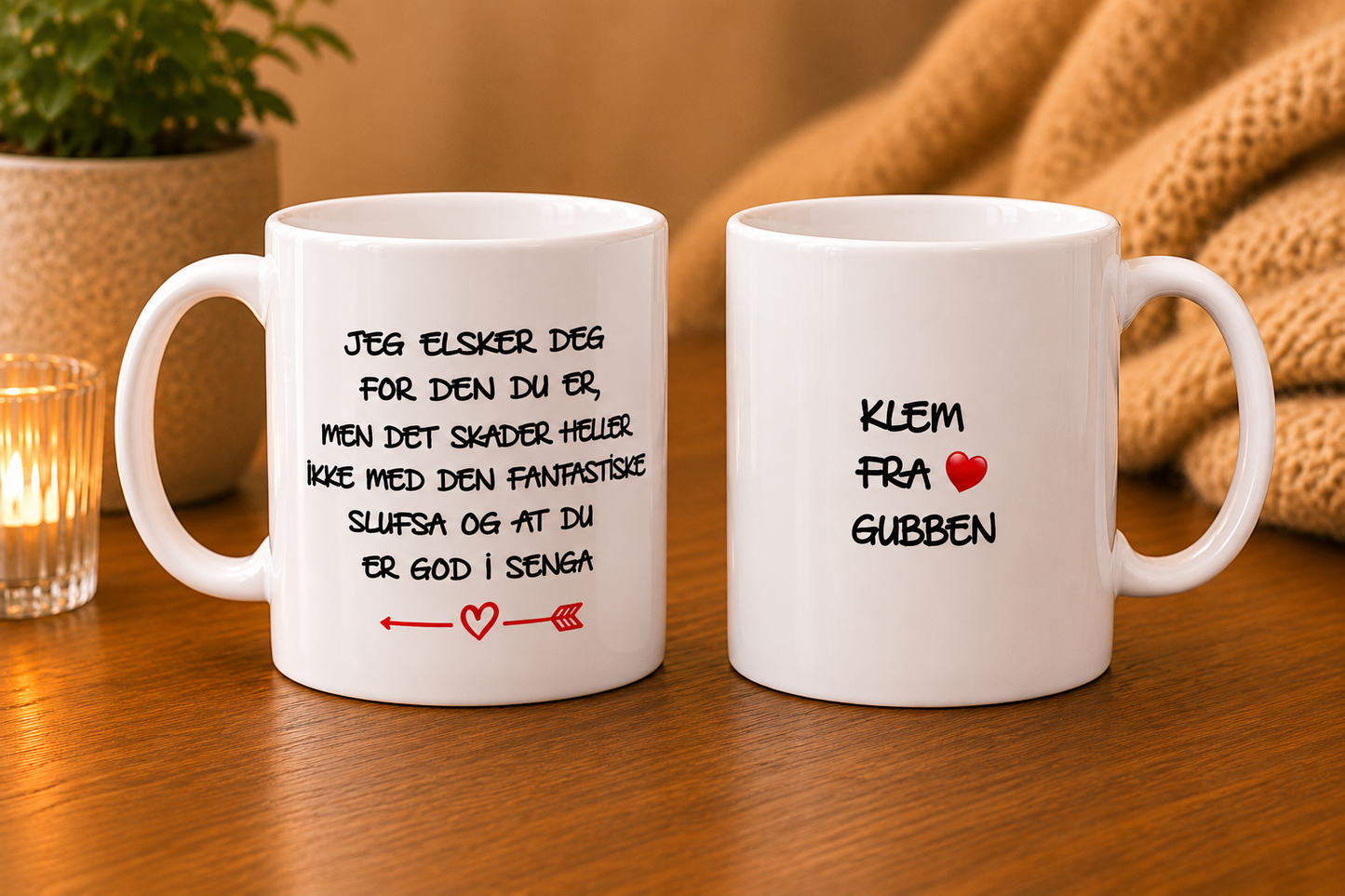 Morsomt kjærlighetskrus til han og henne – på kanten humor