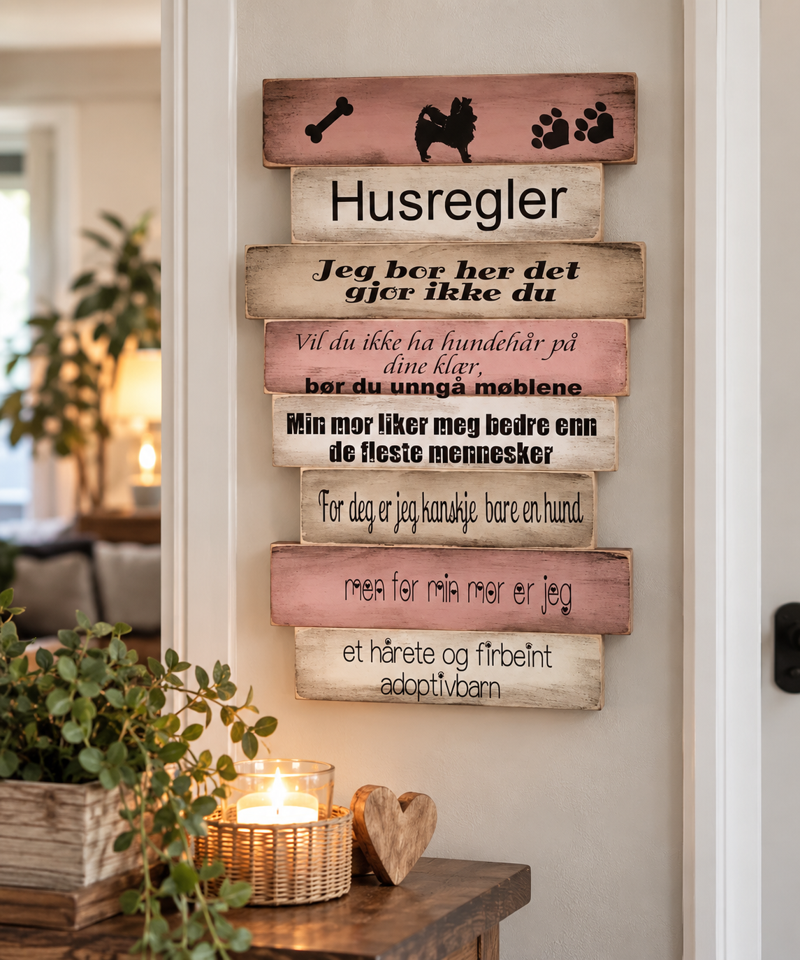 Husregler til hund og katt – personlig treskilt