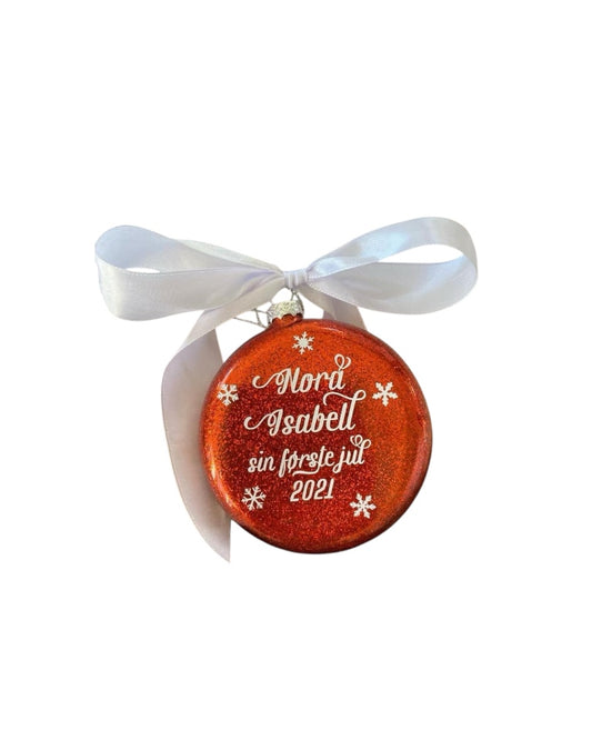 Julekule glass med glitter