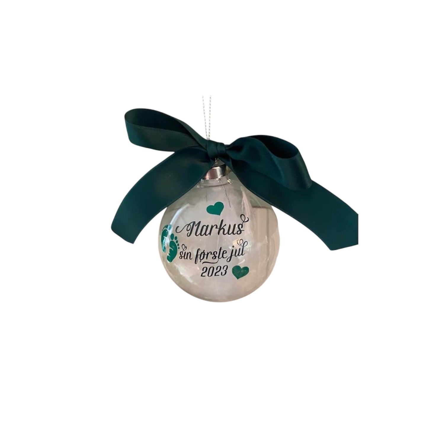 Julekule i glass, sin første jul