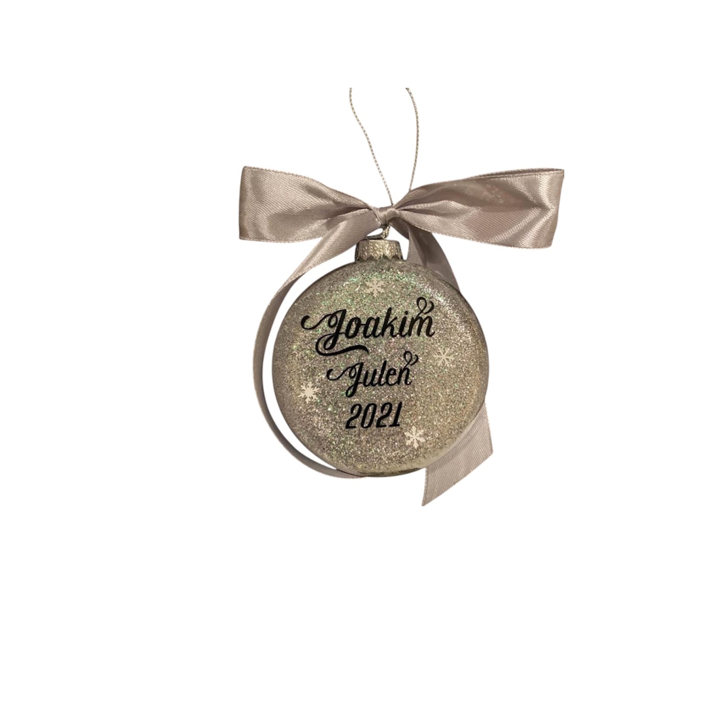 Julekule glass med glitter